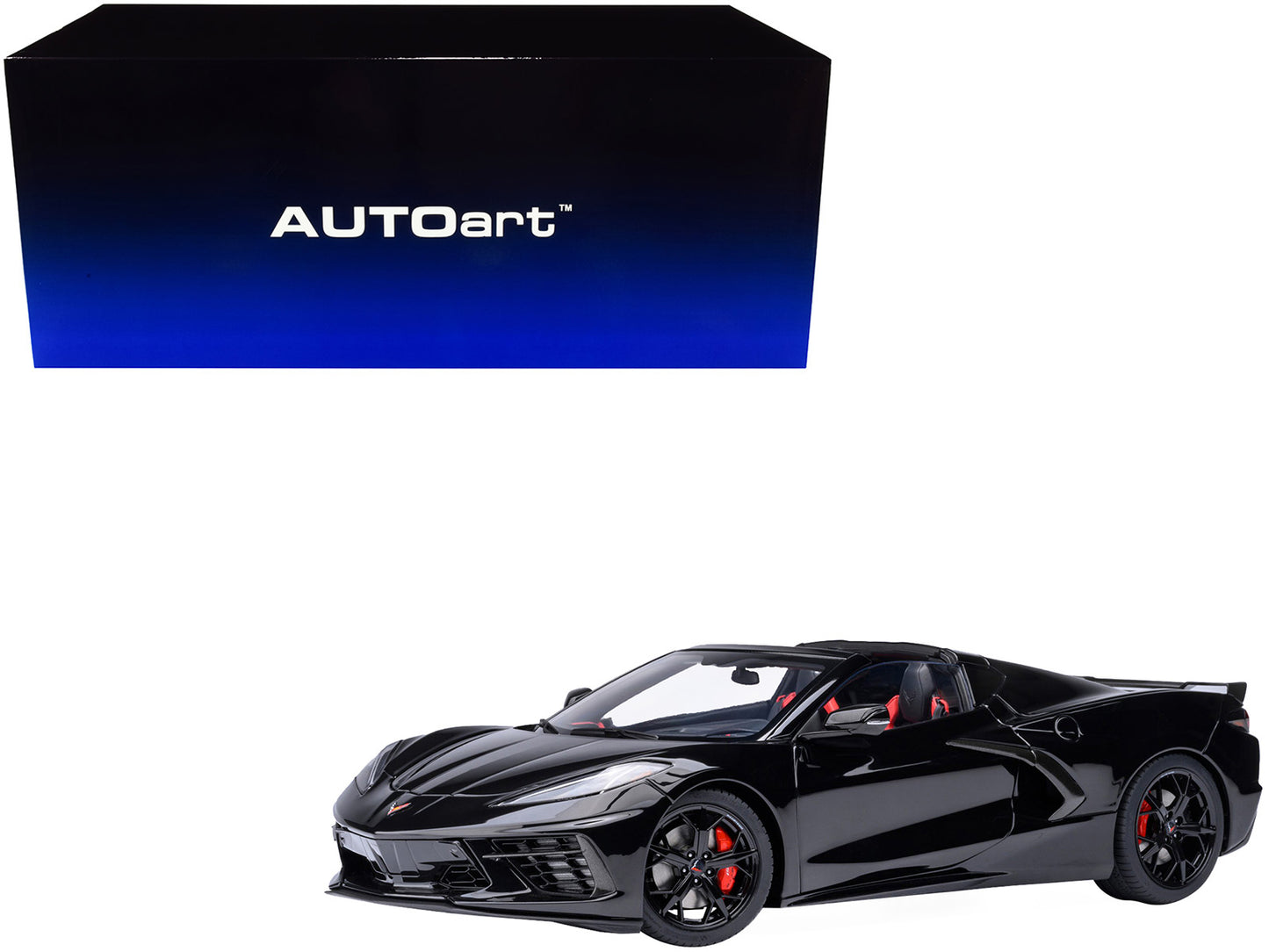 2020 Chevrolet Corvette C8 Stingray Black 1/18 Model Car by Autoart