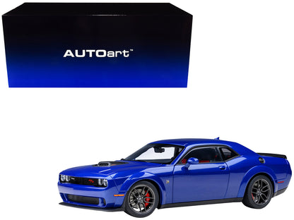 2022 Dodge Challenger R/T Scat Pack Widebody Indigo Blue 1/18 Model Car by Autoart