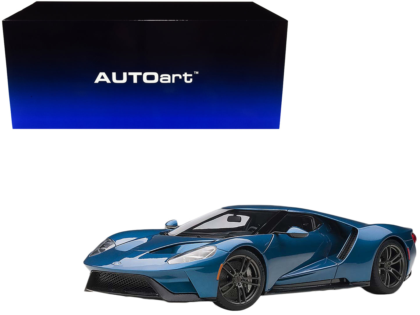 2017 Ford GT Liquid Blue 1/18 Model Car by Autoart