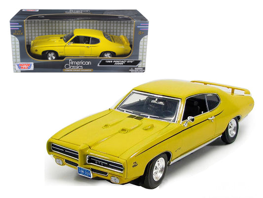 1969 Pontiac GTO Judge Yellow 1/18 Diecast Model Car by Motormax