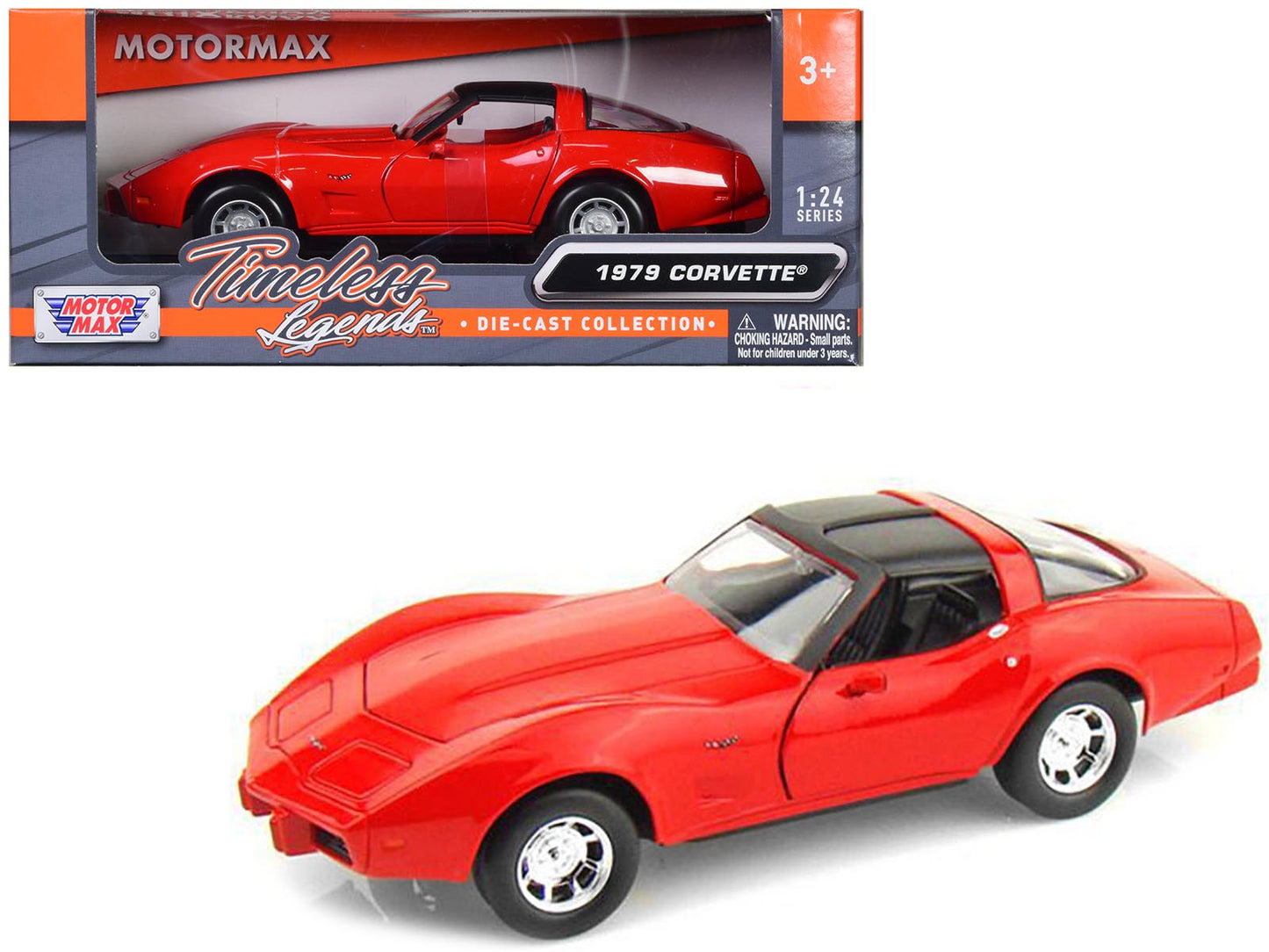 1979 Chevrolet Corvette Red 1/24 Diecast Model Car by Motormax