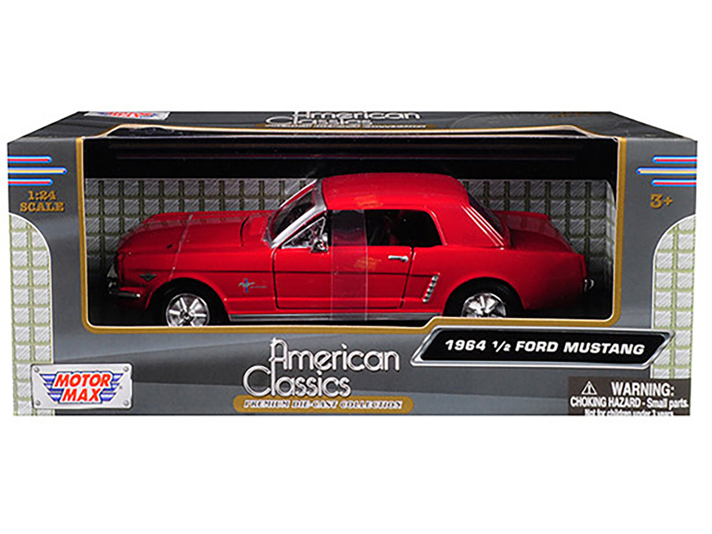 1964 1/2 Ford Mustang Red 1/24 Diecast Model Car by Motormax