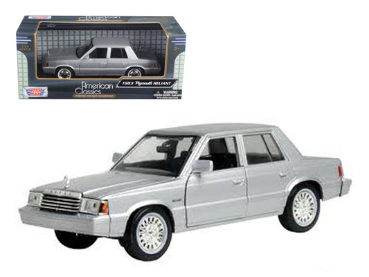 1983 Plymouth Reliant Silver 1/24 Diecast Model Car by Motormax