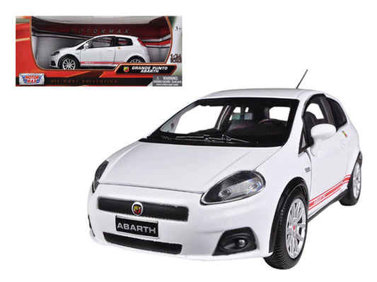 Fiat Grande Punto Abarth White 1/24 Diecast Car Model by Motormax