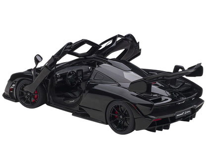 Mclaren Senna Stealth Cosmos Black with Carbon Accents 1/18 Model Car by Autoart