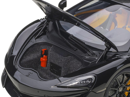 Mclaren 600LT Onyx Black and Carbon 1/18 Model Car by Autoart