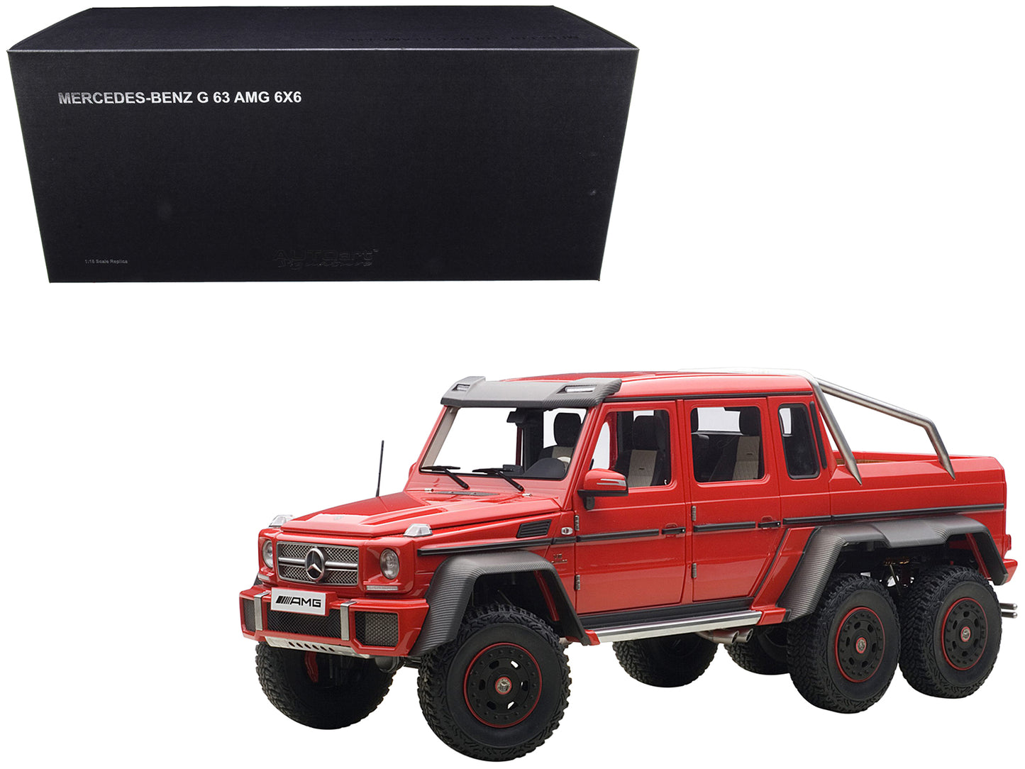 Mercedes G63 AMG 6X6 Red 1/18 Model Car by Autoart