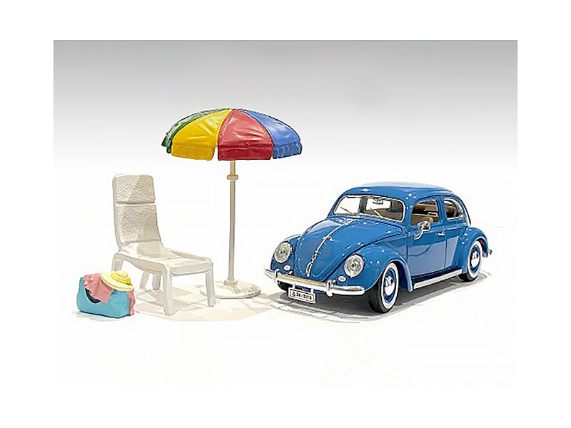 "Beach Girls" Accessories (Beach Chair and Beach Umbrella and Duffle Bag) for 1/18 Scale Models by American Diorama