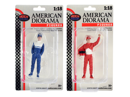 "Racing Legends" 90's Figures A and B Set of 2 for 1/18 Scale Models by American Diorama