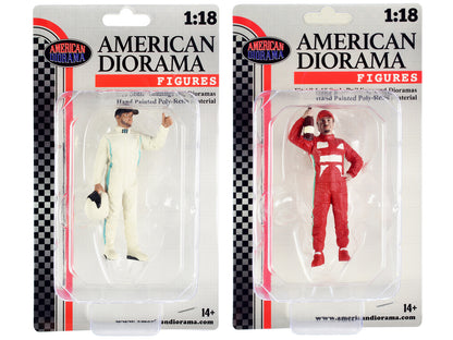 "Racing Legends" 2000's Figures A and B Set of 2 for 1/18 Scale Models by American Diorama