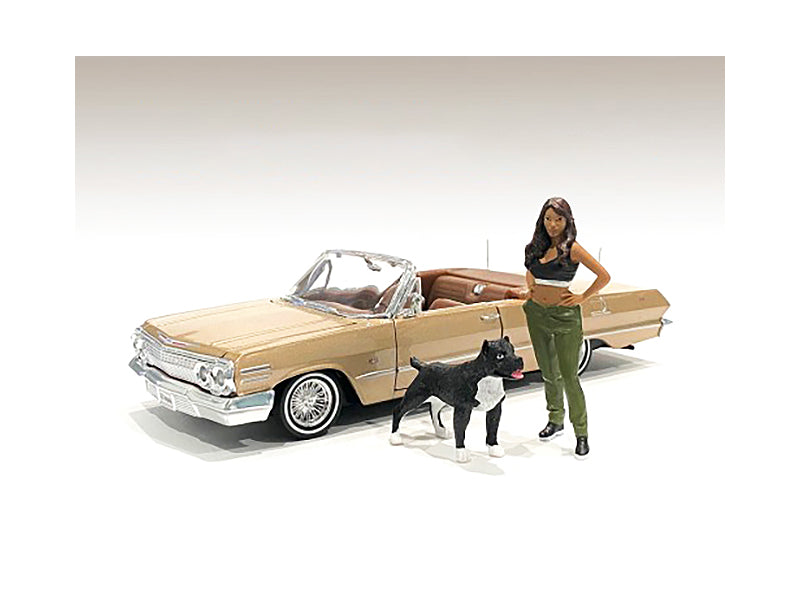 "Lowriderz" Figurine IV and a Dog for 1/24 Scale Models by American Diorama