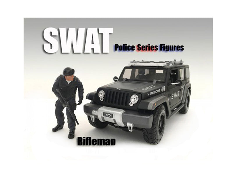 SWAT Team Rifleman Figure For 1:18 Scale Models by American Diorama