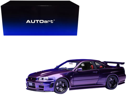 Nissan Nismo R34 GT-R Z-TUNE RHD (Right Hand Drive) Midnight Purple III Metallic 1/18 Model Car by Autoart