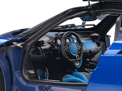 Pagani Huayra BC Blu Francia / Candy Blue Metallic with Carbon Accents 1/18 Model Car by Autoart