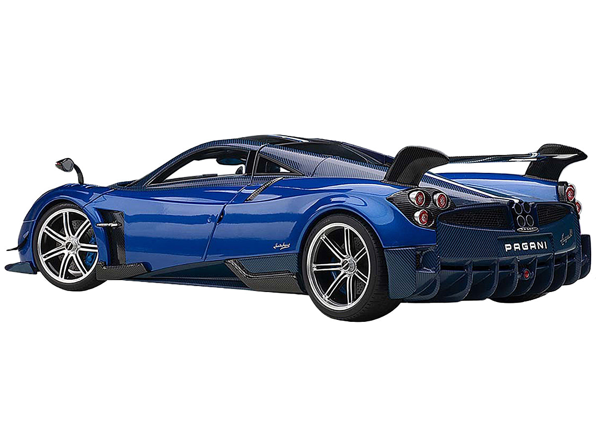 Pagani Huayra BC Blu Francia / Candy Blue Metallic with Carbon Accents 1/18 Model Car by Autoart