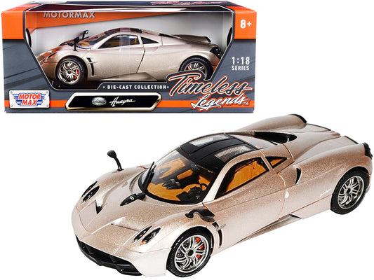 Pagani Huayra Gold Metallic with Black Top 1/18 Diecast Model Car by Motormax