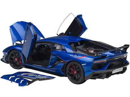 Lamborghini Aventador SVJ Blue Nethuns Metallic 1/18 Model Car by Autoart