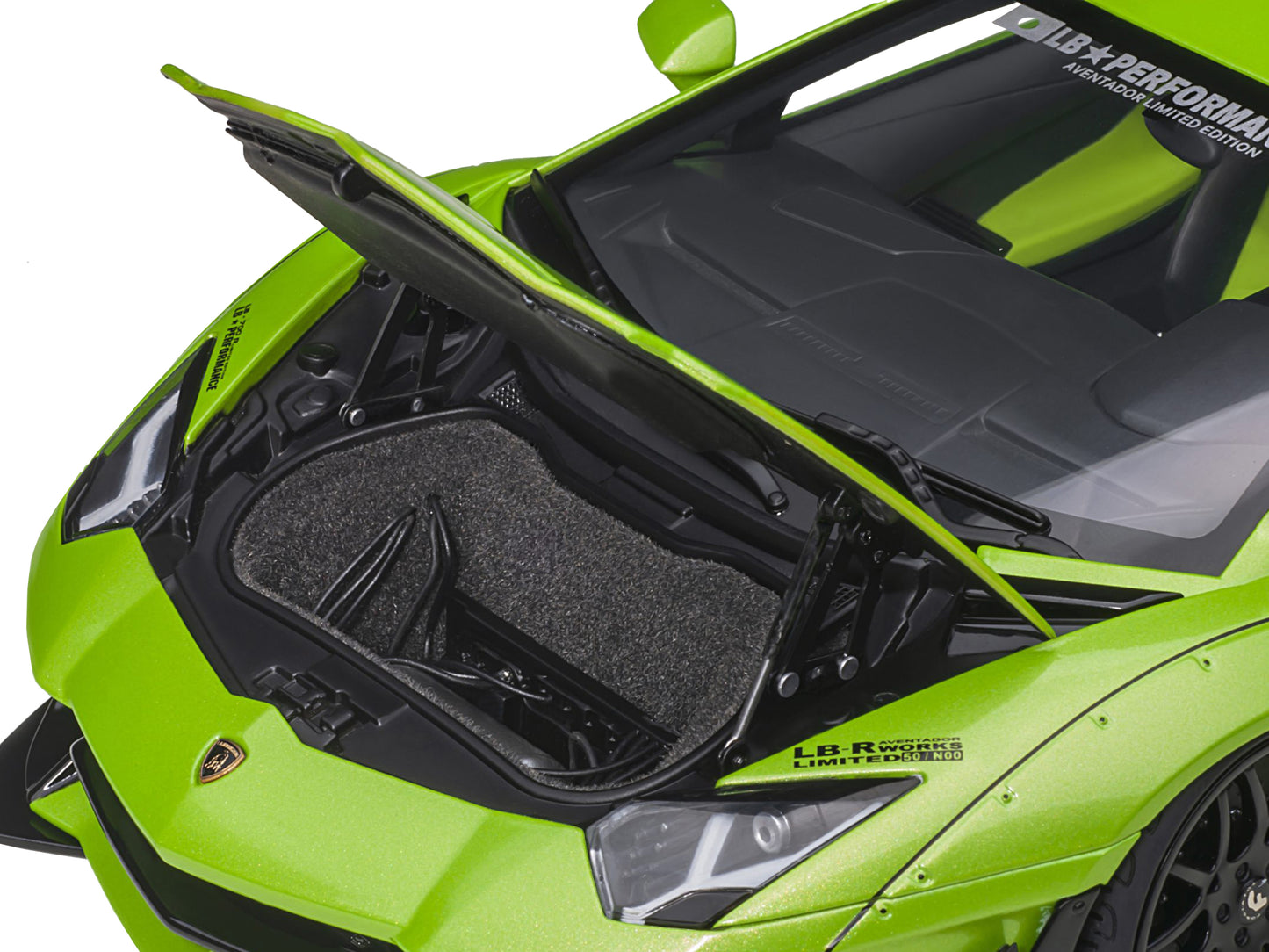 Lamborghini Aventador Liberty Walk LB-Works Pearl Green Metallic Limited Edition 1/18 Model Car by Autoart