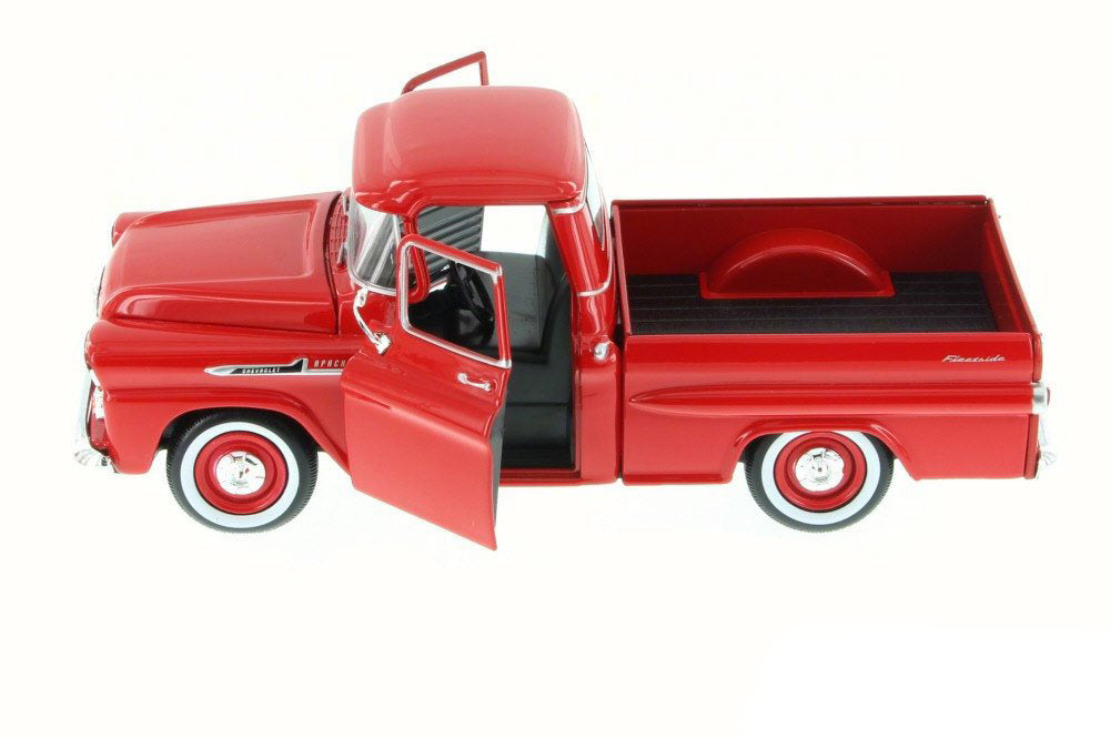 1958 Chevrolet Apache Fleetside Pickup Truck Red 1/24 Diecast Model Car by Motormax