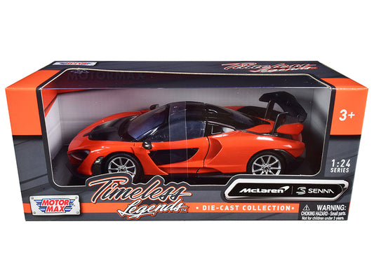 McLaren Senna Orange Metallic and Black "Timeless Legends" 1/24 Diecast Model Car by Motormax