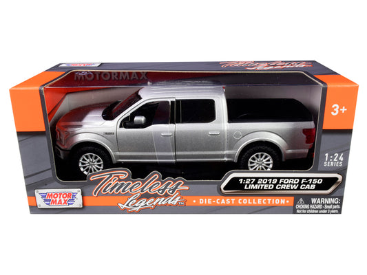 2019 Ford F-150 Limited Crew Cab Pickup Truck Metallic Silver 1/24-1/27 Diecast Model Car by Motormax