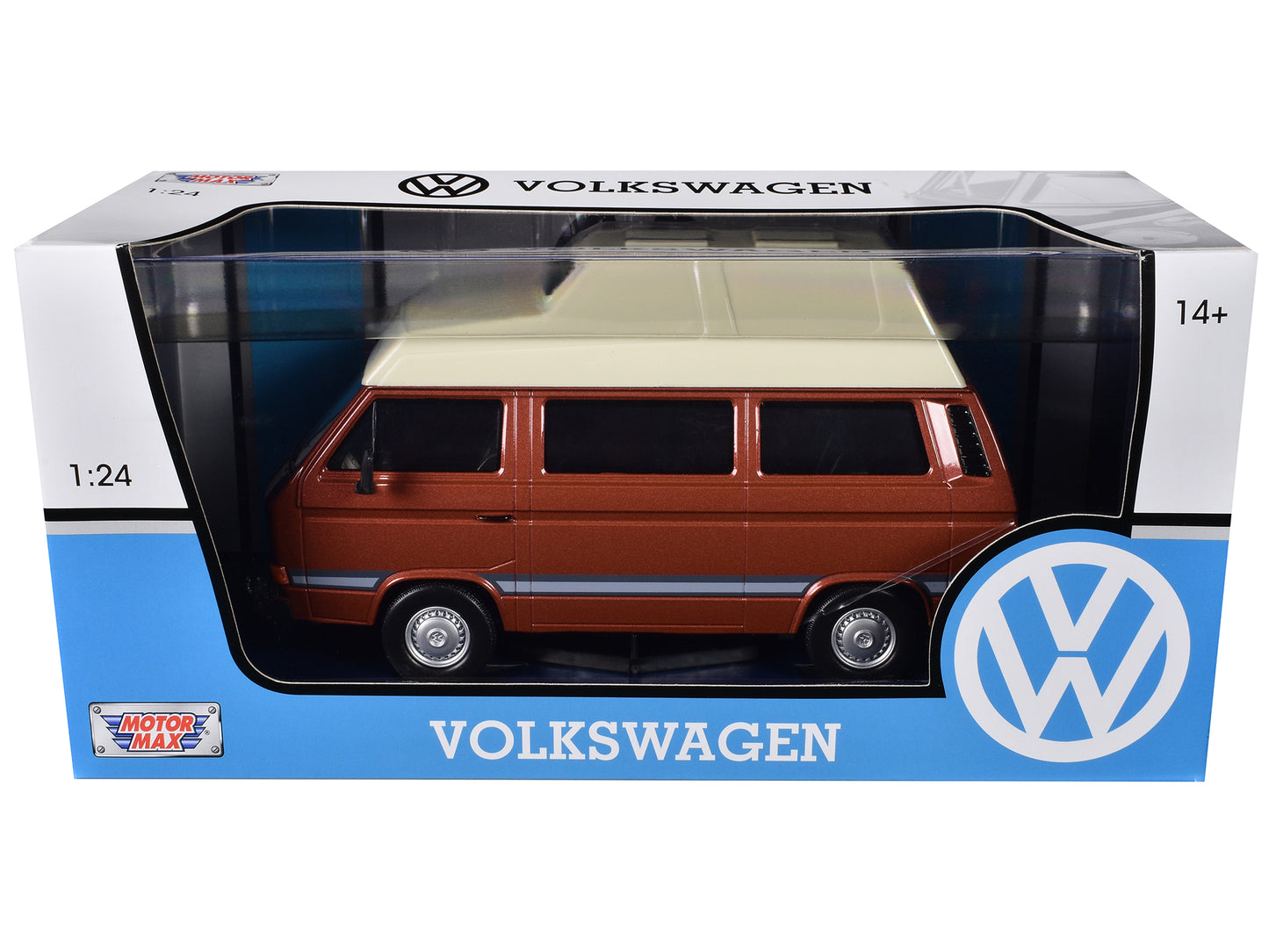 Volkswagen Type 2 (T3) Camper Van Brown Metallic with Cream Top 1/24 Diecast Model Car by Motormax