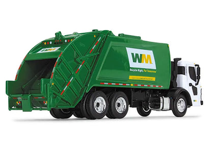 Mack LR Refuse Rear Load Garbage Truck "Waste Management" White and Green 1/87 (HO) Diecast Model by First Gear