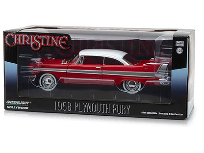 1958 Plymouth Fury Red with White Top "Christine" (1983) Movie 1/24 Diecast Model Car by Greenlight