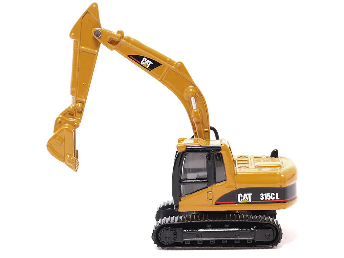 CAT Caterpillar CT660 Day Cab Tractor Blue Metallic with Lowboy Trailer and CAT 315C L Hydraulic Excavator Yellow 1/87 (HO) Diecast Model by Diecast Masters