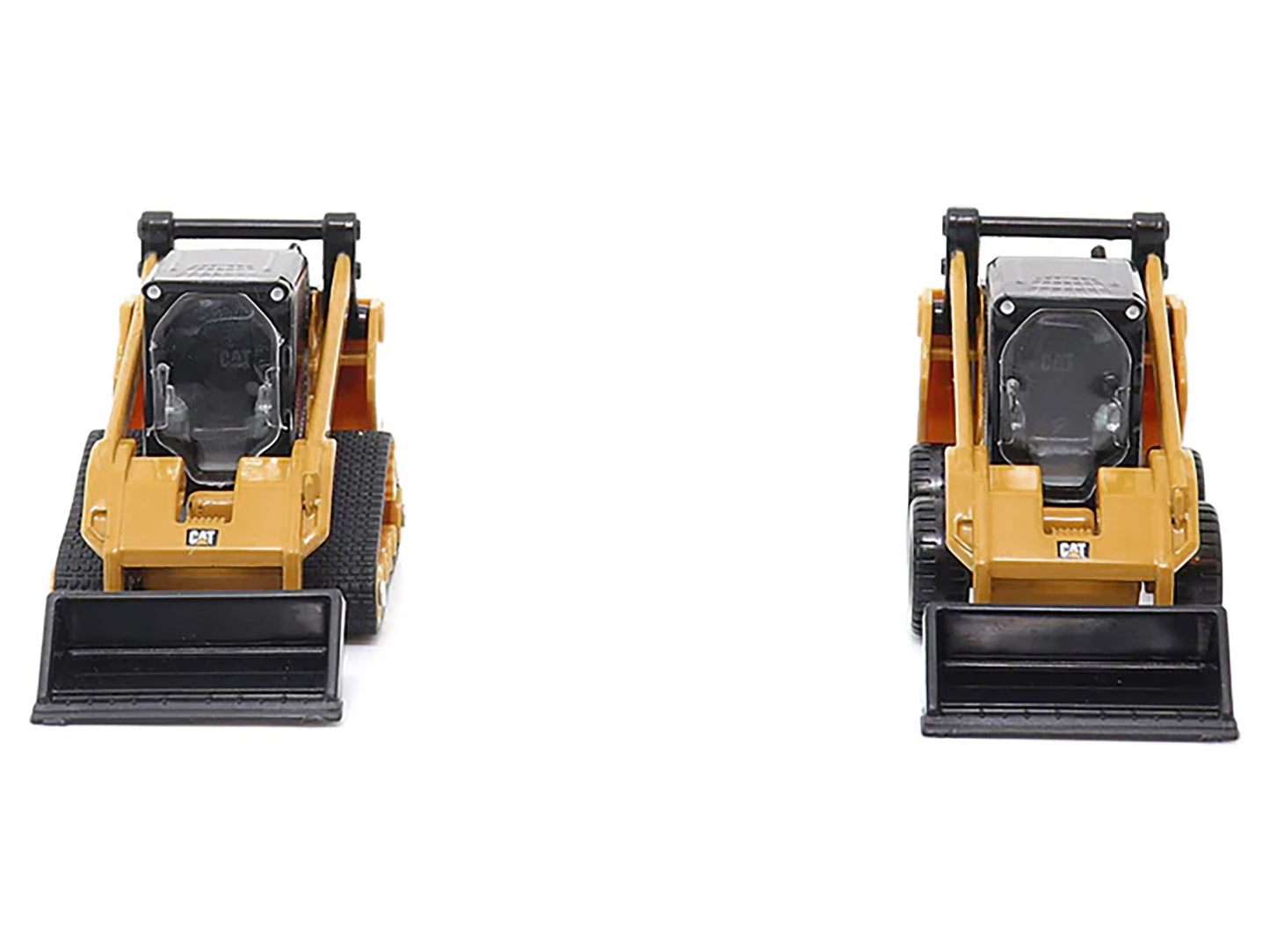 CAT Caterpillar 272D2 Skid Steer Loader Yellow and CAT Caterpillar 297D2 Compact Track Loader Yellow Set of 2 pieces 1/64 Diecast Models by Diecast Masters