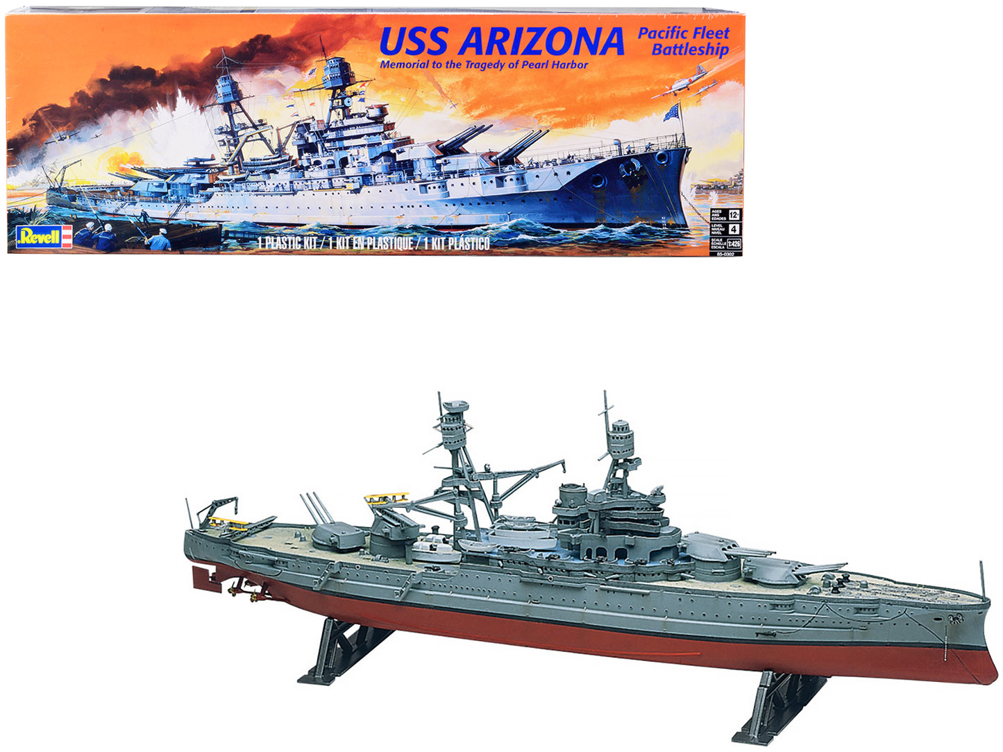 Level 4 Model Kit USS Arizona Pacific Fleet Battleship "Memorial to the Tragedy of Pearl Harbor" 1/426 Scale Model by Revell