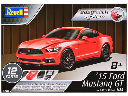 Level 2 Easy-Click Model Kit 2015 Ford Mustang GT 1/25 Scale Model by Revell