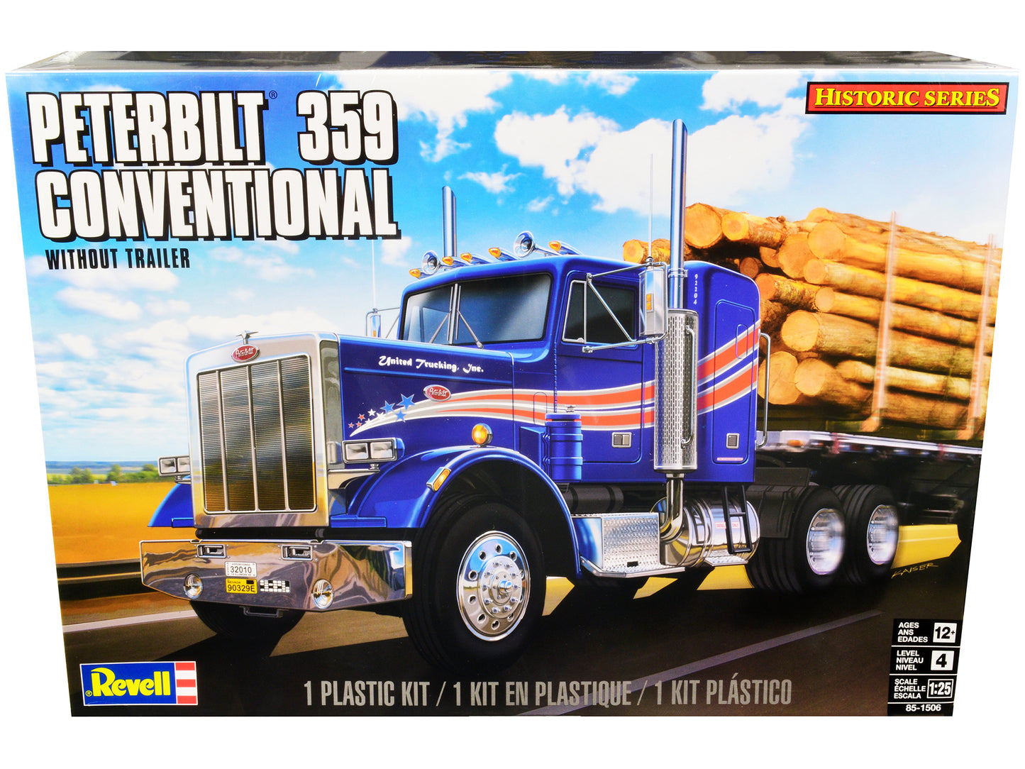 Level 4 Model Kit Peterbilt 359 Conventional Truck Tractor (without Trailer) "Historic Series" 1/25 Scale Model by Revell