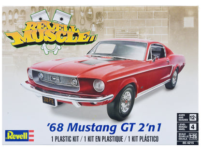 Level 4 Model Kit 1968 Ford Mustang GT 2-in-1 Kit "Revell Muscle" 1/25 Scale Model by Revell