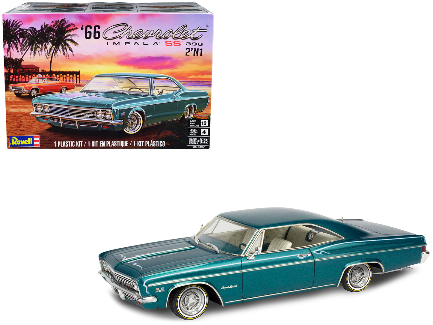 Level 4 Model Kit 1966 Chevrolet Impala SS 396 2-in-1 Kit 1/25 Scale Model by Revell