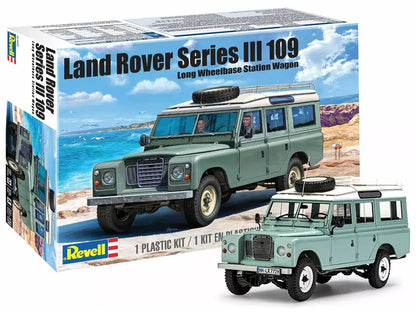 Level 5 Model Kit Land Rover Series III 109 Long Wheelbase Station Wagon 1/24 Scale Model by Revell