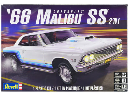 Level 4 Model Kit 1966 Chevrolet Malibu SS 2-in-1 Kit 1/24 Scale Model by Revell