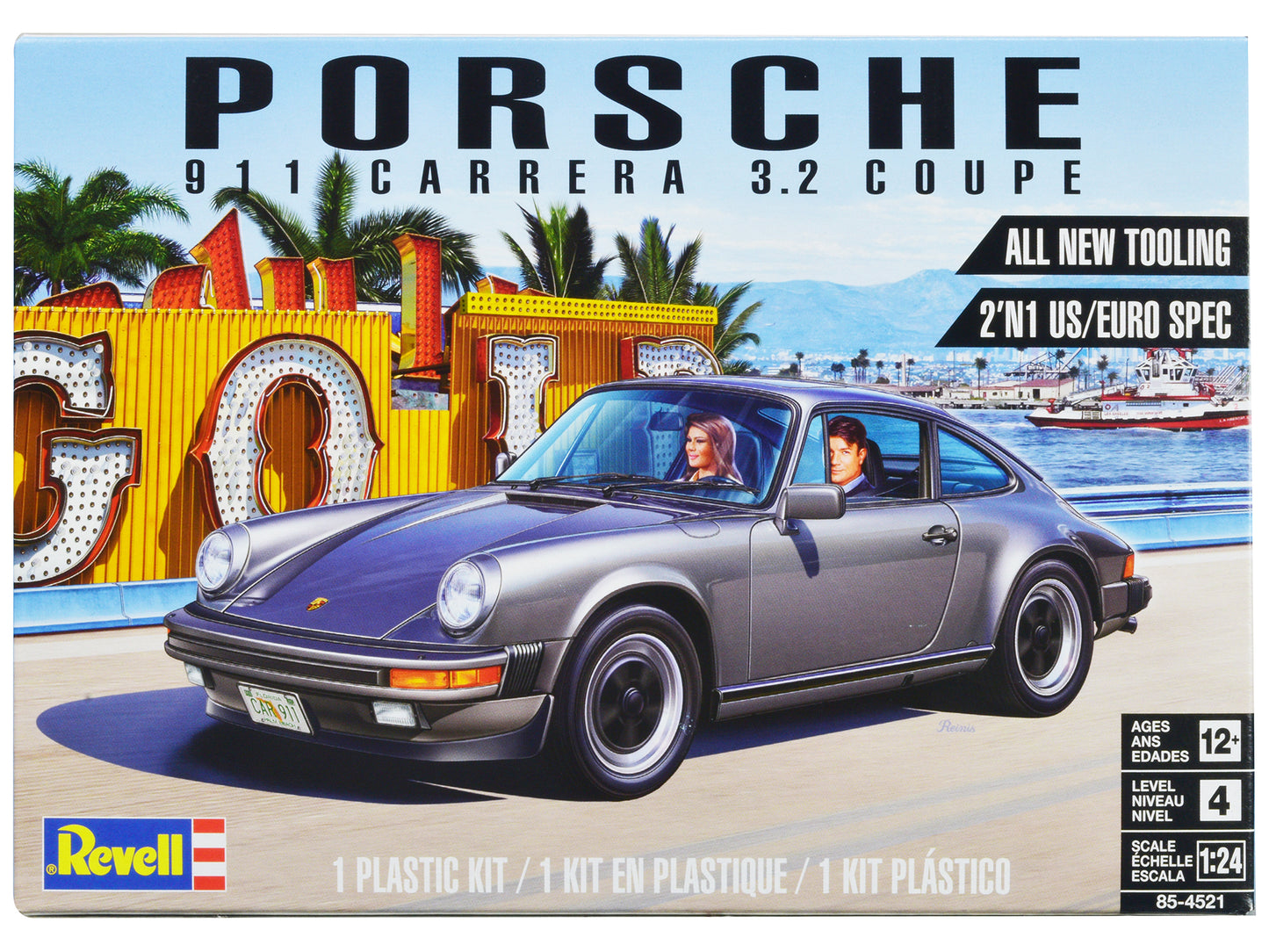 Level 4 Model Kit Porsche 911 Carrera 3.2 Coupe 2-in-1 Kit 1/24 Scale Model by Revell