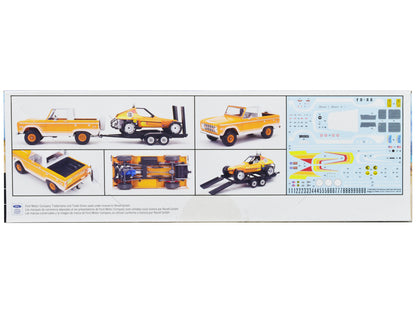 Level 5 Model Kit Ford Bronco Half Cab with Dune Buggy and Flatbed Trailer 1/25 Scale Model by Revell
