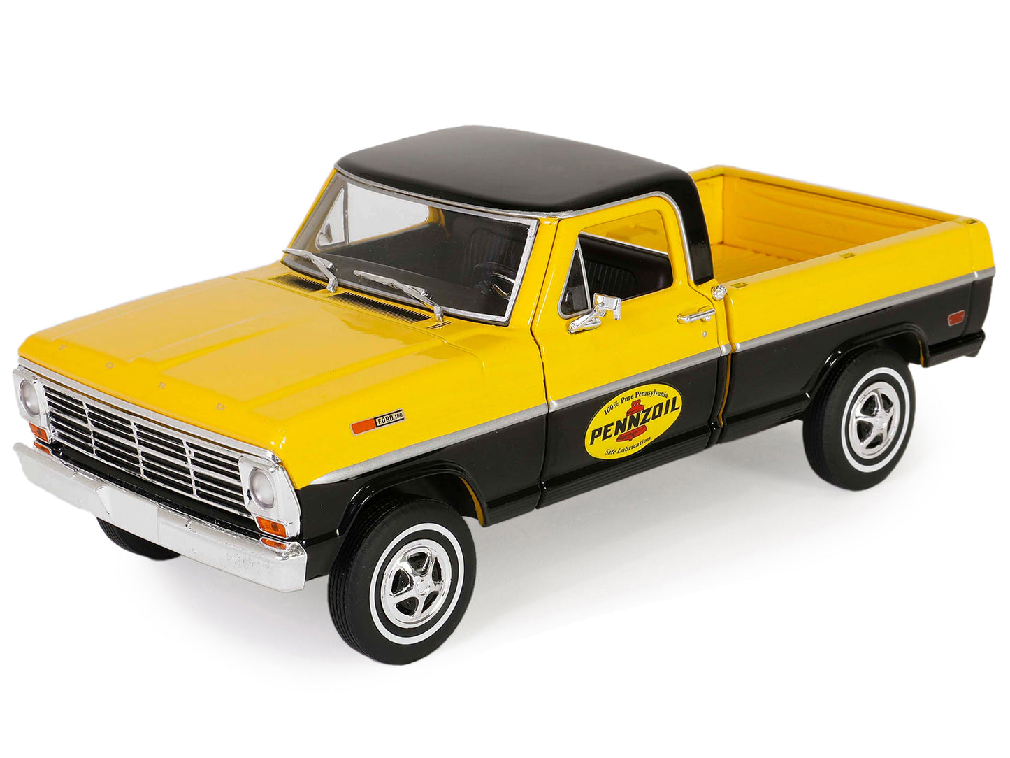 1969 Ford F-100 Pickup Truck "Pennzoil" Yellow and Black "Running on Empty" Series 7 1/24 Diecast Model Car by Greenlight