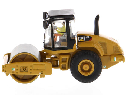 CAT Caterpillar CS56 Smooth Drum Vibratory Soil Compactor with Operator "High Line" Series 1/87 (HO) Scale Diecast Model by Diecast Masters