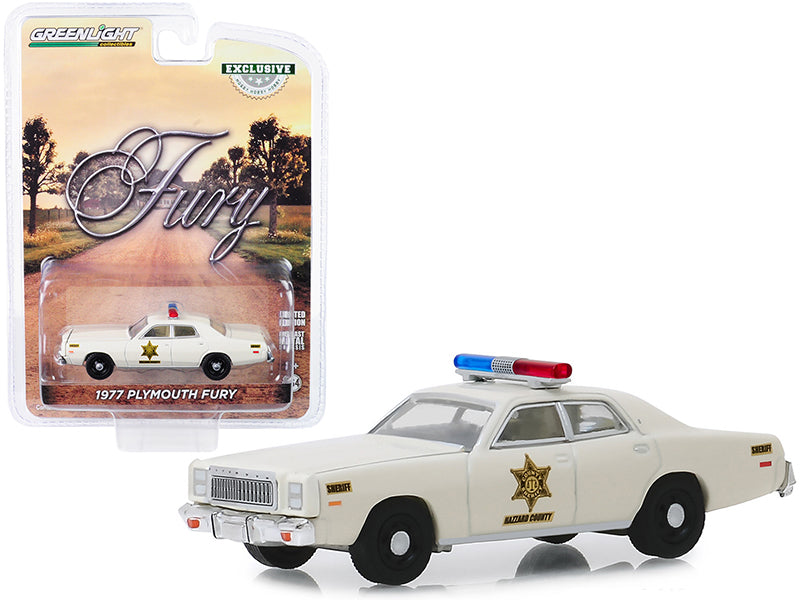 1977 Plymouth Fury Cream "Hazzard County Sheriff" "Hobby Exclusive" 1/64 Diecast Model Car by Greenlight