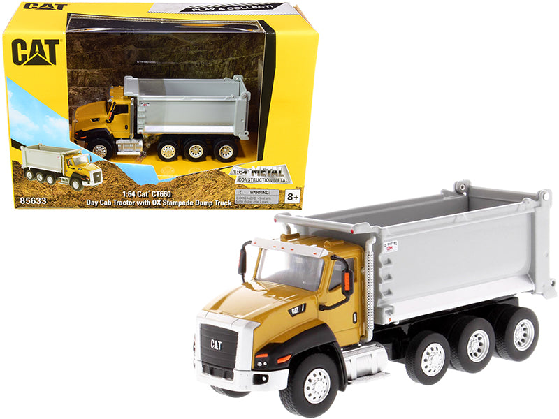 CAT Caterpillar CT660 Day Cab Tractor with OX Stampede Dump Truck "Play & Collect!" Series 1/64 Diecast Model by Diecast Masters