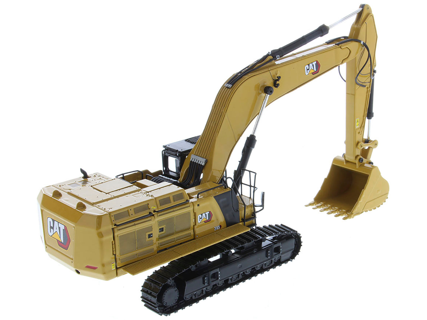 CAT Caterpillar 395 Next Generation Hydraulic Excavator (General Purpose Version) Yellow with Operator and Additional Tools "High Line" Series 1/50 Diecast Model by Diecast Masters