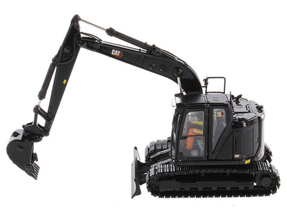 CAT Caterpillar 315 Track Type Hydraulic Excavator Special Black Finish with Operator "High Line" Series 1/50 Diecast Model by Diecast Masters