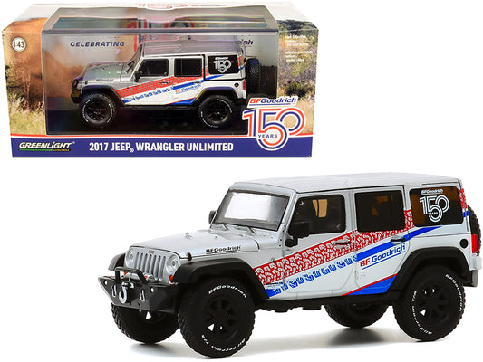 2017 Jeep Wrangler Unlimited Silver "BFGoodrich 150th Anniversary" "All-Terrain" Series 1/43 Diecast Model Car by Greenlight