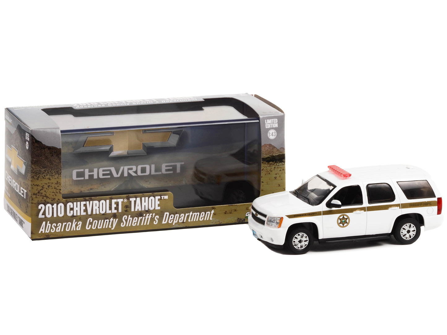 2010 Chevrolet Tahoe White with Gold Stripes "Absaroka County Sheriff's Department" 1/43 Diecast Model Car by Greenlight