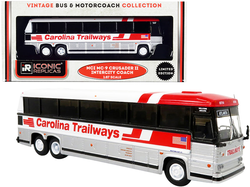 1980 MCI MC-9 Crusader II Intercity Coach Bus "Atlanta" "Carolina Trailways" "Vintage Bus & Motorcoach Collection" 1/87 (HO) Diecast Model by Iconic Replicas