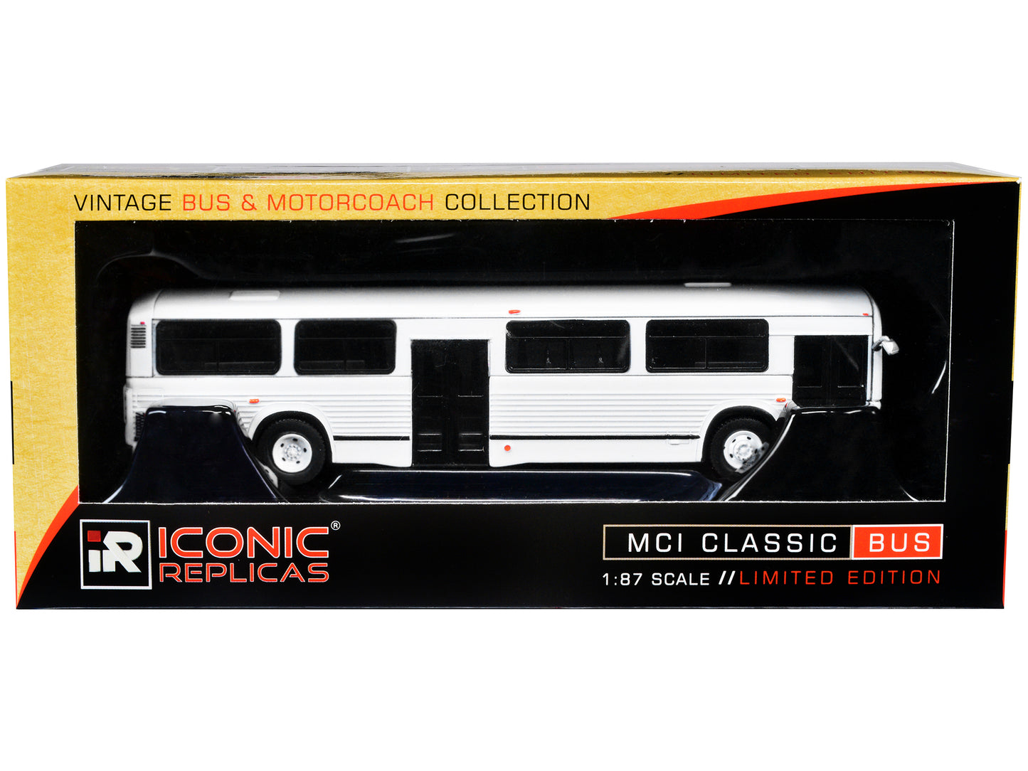 MCI Classic City Bus Plain White "Vintage Bus & Motorcoach Collection" 1/87 Diecast Model by Iconic Replicas