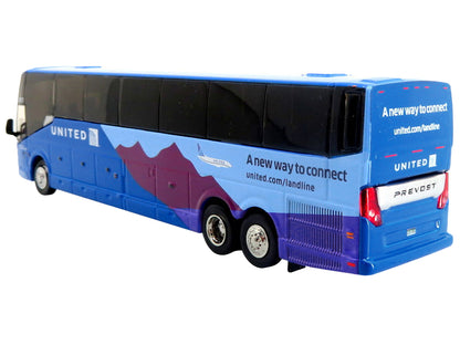 Prevost H3-45 Coach Bus "United Airlines" Blue with Graphics Limited Edition 1/87 (HO) Diecast Model by Iconic Replicas